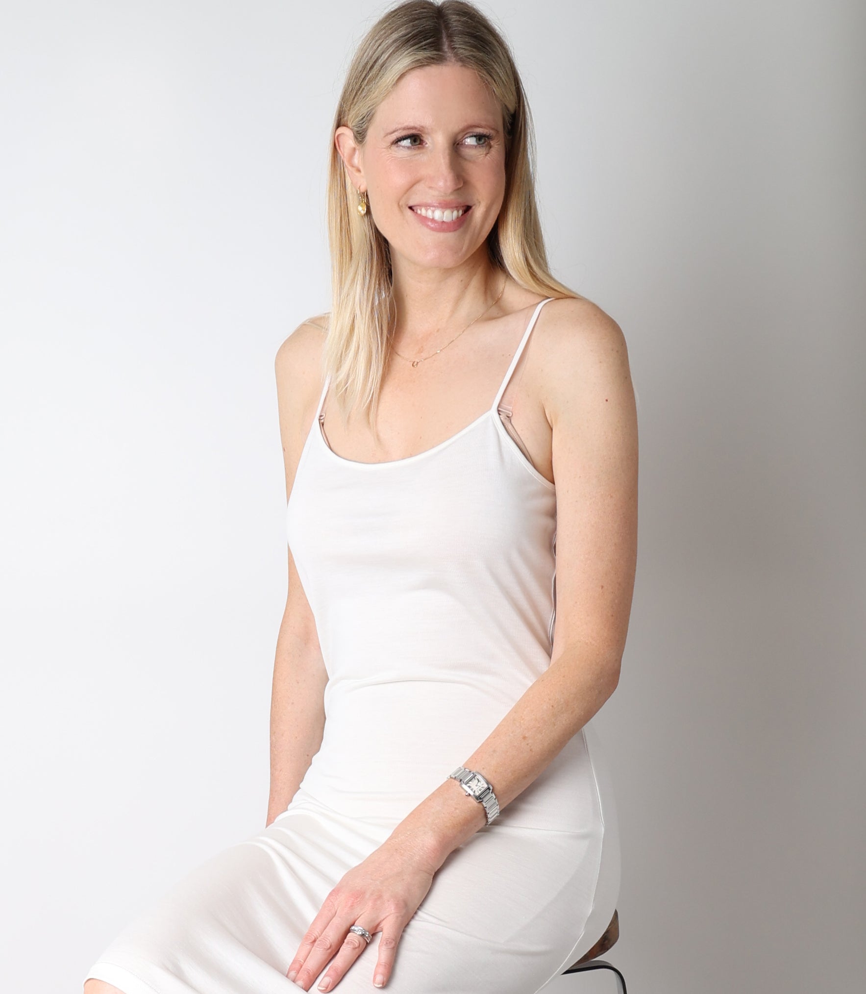 Women's Silkspun Slip Dress in Natural White