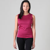Silkspun Sleeveless Crew in Mulberry pink