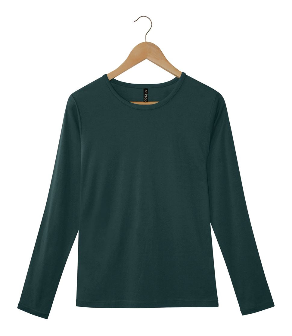 [JILLSTUART]★ Silk Blend Summer Long Sleeve T-Shirt Just Cool Mens Long Sleeve Cool Sports Performance Plain T