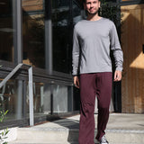Men's Silkspun Lounge Pants in Port Royale with a Long Sleeved Crew in Perfect Grey