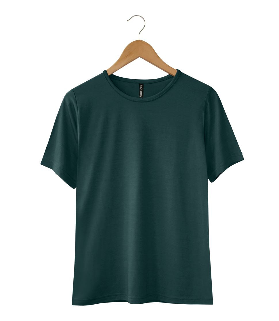 Men's Silkspun Short Sleeved Crew in Deep Sea Green