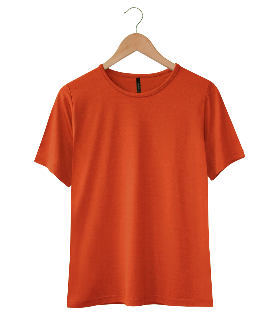 Men's Silkspun Short Sleeved Crew in Orange Blaze