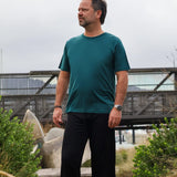 Men's Silkspun Short Sleeve Crew in Deep Sea green