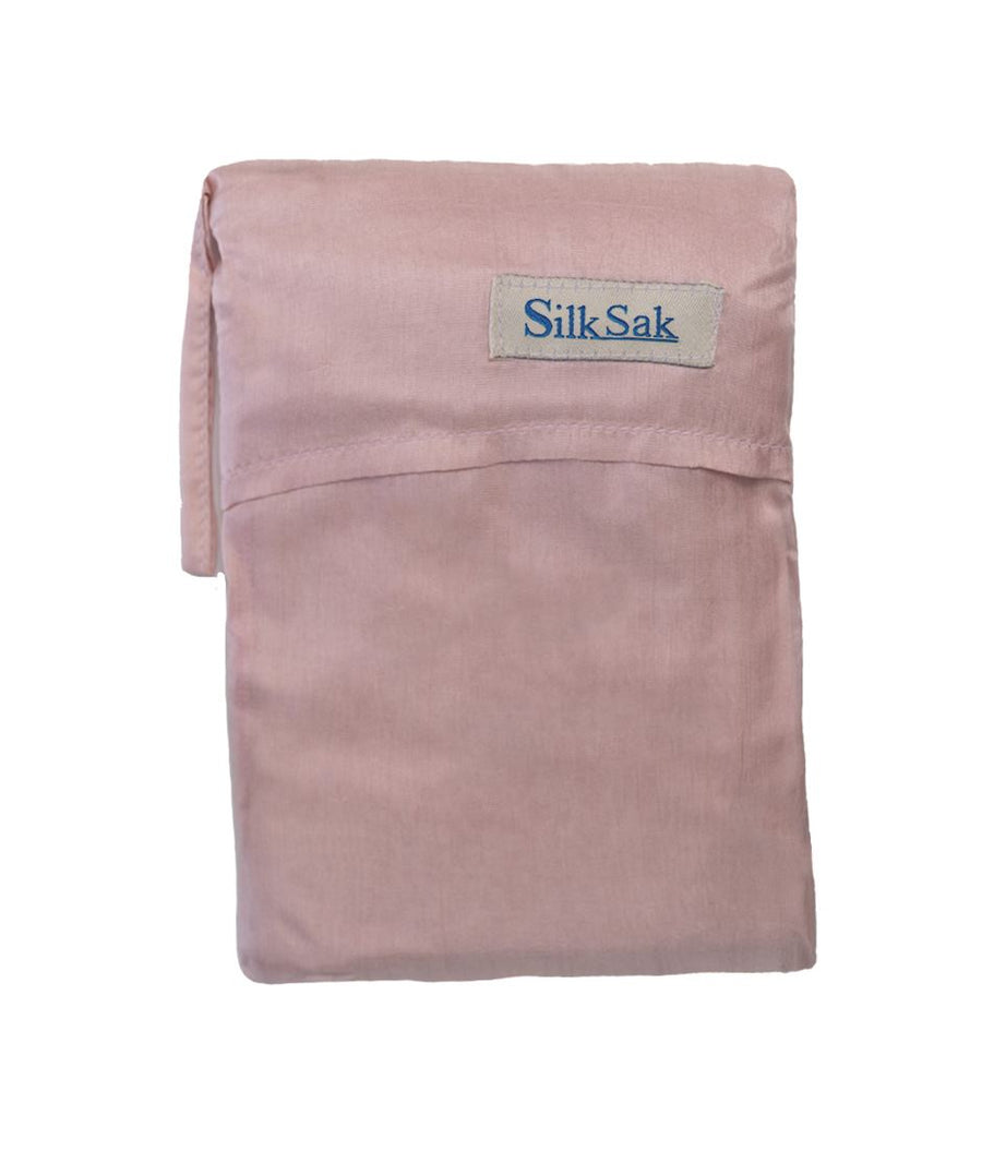 100% Silk Sleeping Bag Liner with slot for Pillow in Pink
