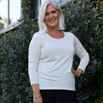 Silkspun 3/4 Sleeve Scoop in Natural White