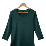 Silkspun 3/4 Sleeve Scoop in Deep Sea Green