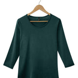Silkspun 3/4 Sleeve Scoop in Deep Sea Green