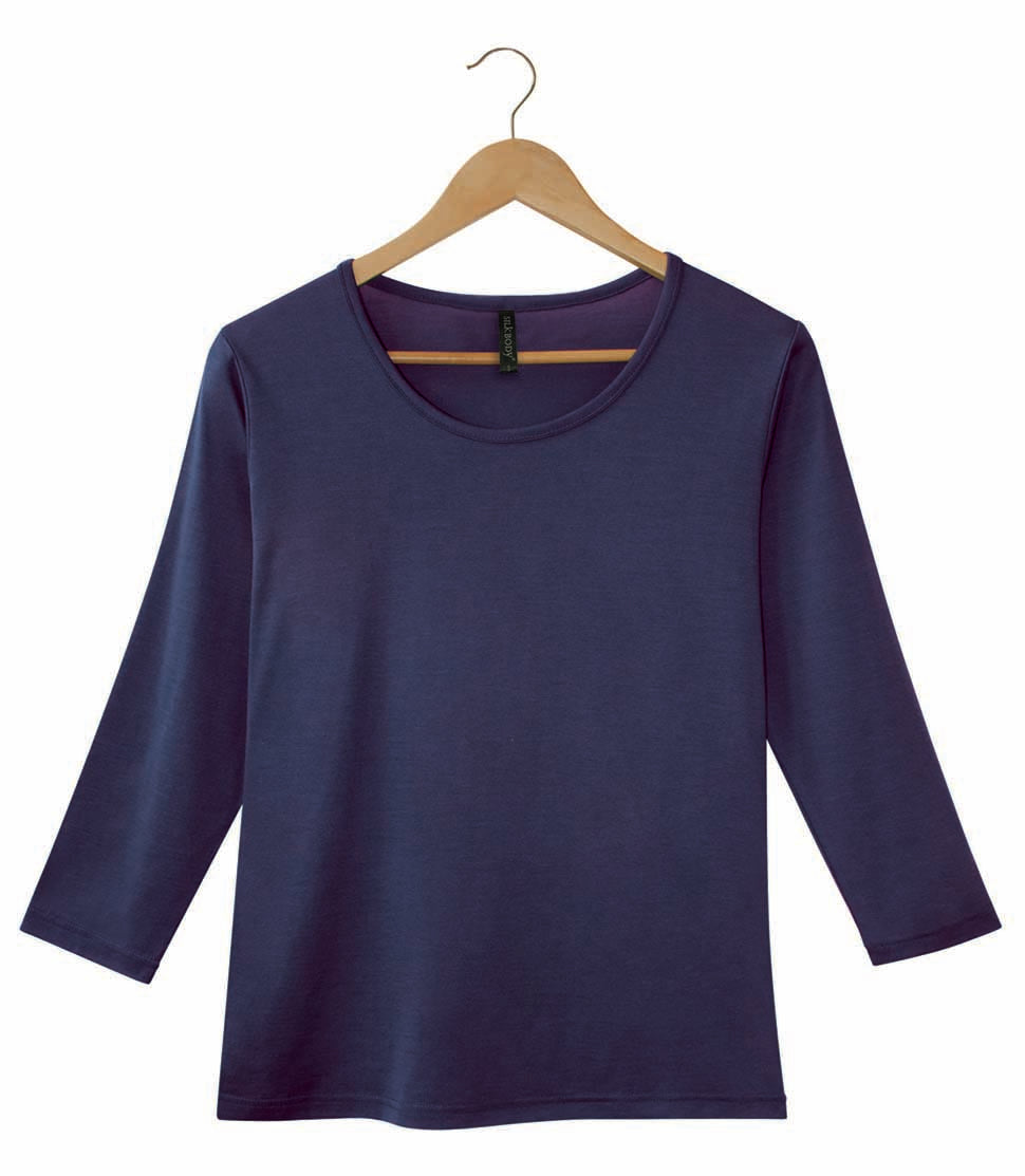 Women's Silkspun 3/4 Sleeve Scoop in Navy