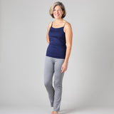 Women's Silkspun Long Camisole in Navy and Silkspun Long Yoga Pant in Perfect Grey