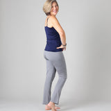 Women's Silkspun Long Camisole in Navy and Silkspun Long Yoga Pant in Perfect Grey