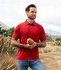 Silkspun Short Sleeve Polo Shirt in Sunset Red
