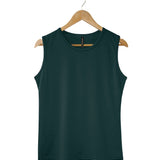 Silkspun Sleeveless Crew for Women in Deep Sea Green