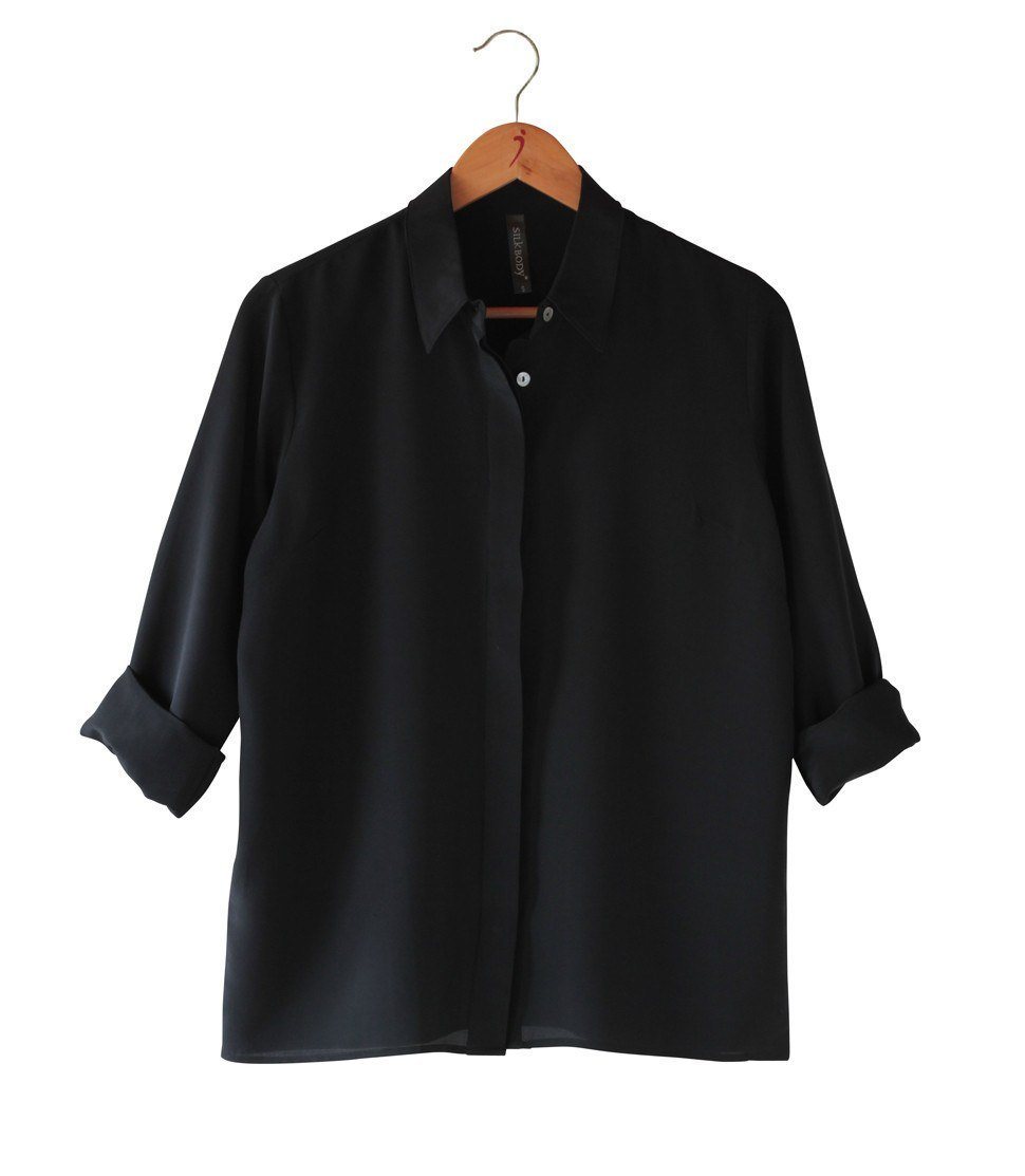 Pure Silk Crepe-de-Chine Classic Shirt – SilkLiving