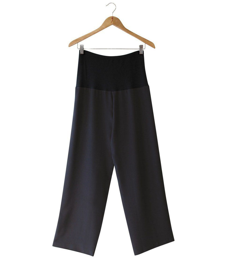 Women's 100% Pure Silk Crepe-de-Chine Trousers in Black