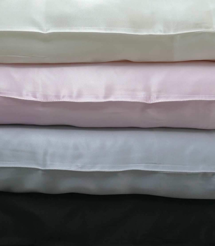 100% Pure Silk Standard Pillowcases in Ivory, Pink Mist, Silver and Black