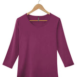 Silkspun 3/4 Sleeve Scoop in Mulberry Pink