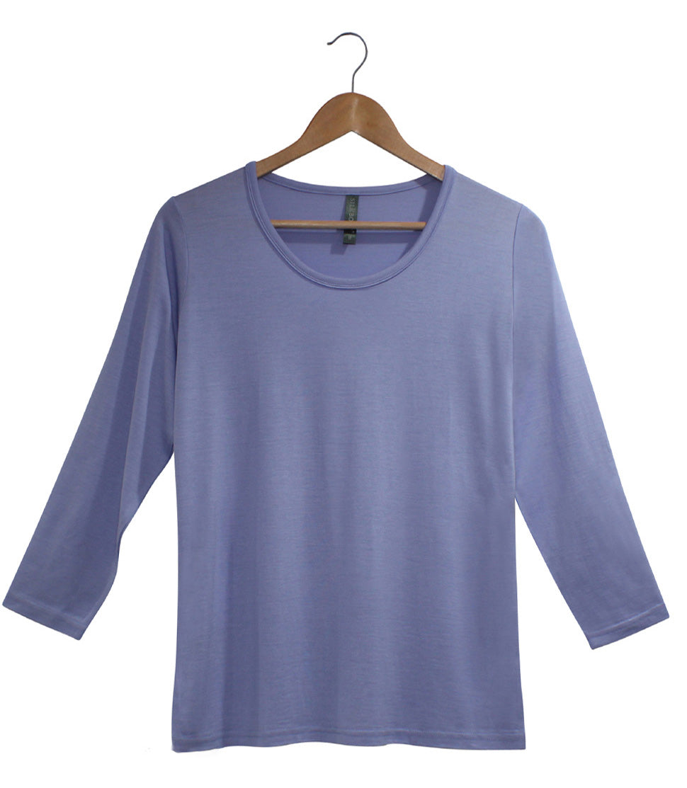 Women's Silkspun 3/4 Sleeve Scoop in Forget-Me-Not