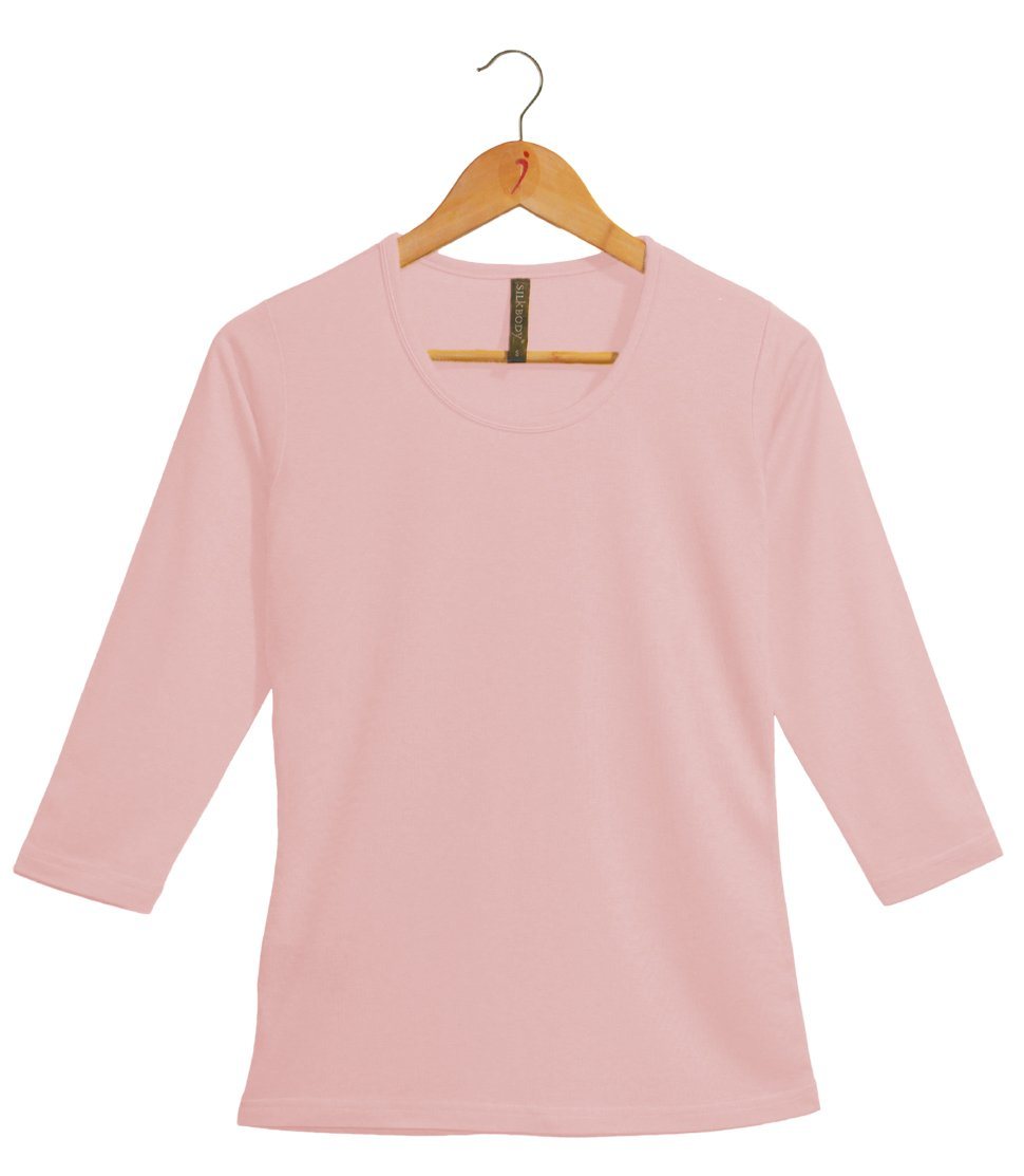 Women's Silkspun 3/4 Sleeve Scoop in Shell Pink