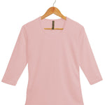 Women's Silkspun 3/4 Sleeve Scoop in Shell Pink