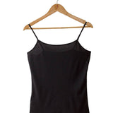 Women's Silkspun Long Camisole in Black