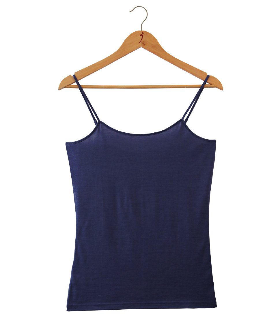 Women's Silkspun Long Camisole in Navy