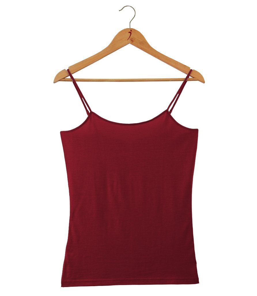 Women's Silkspun Long Camisole in Sunset Red