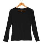 Women's Silkspun Long Sleeve Scoop in Black