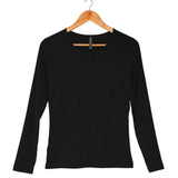 Women's Silkspun Long Sleeve Scoop in Black