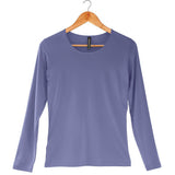 Women's Silkspun Long Sleeve Scoop in Forget-Me-Not Blue
