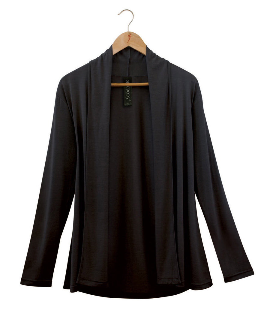 Women's Silkspun Longline Cardigan in Black