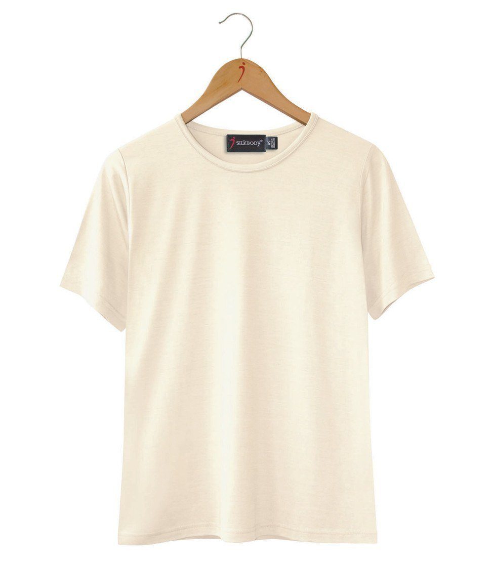 Women's Silkspun Short Sleeve Crew in Natural White