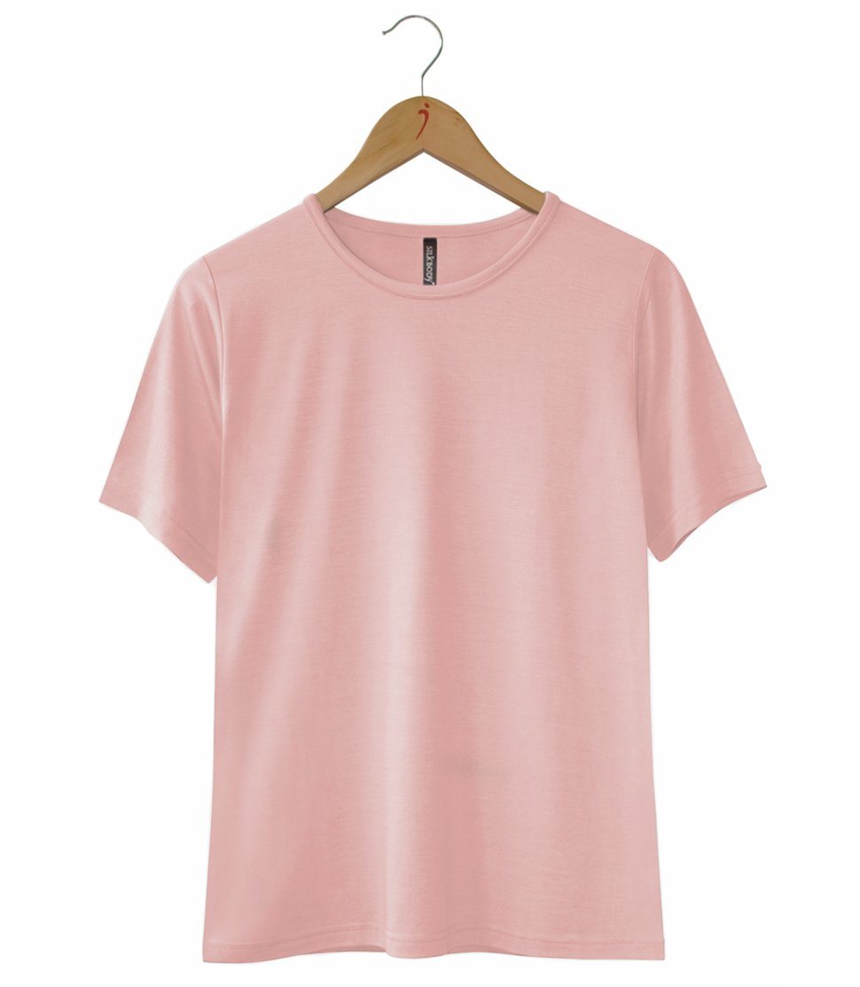 Women's Silkspun Short Sleeve Crew in Shell Pink