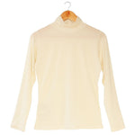 Women's Silkspun Polo Neck in Natural White