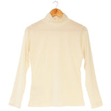 Women's Silkspun Polo Neck in Natural White