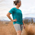 Short Sleeved Crew top for women in Electirc Blue