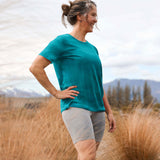 Short Sleeved Crew top for women in Electirc Blue