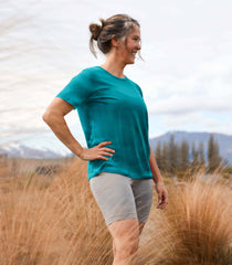 Short Sleeved Crew top for women in Electirc Blue