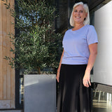 Women's Silkspun Short Sleeve Crew - Clearance; Forget-Me-Not Size S & XXL