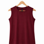 Silkspun Sleeveless Crew in Bordeaux