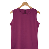 Silkspun Sleeveless Crew - Clearance; Mulberry Size S & L