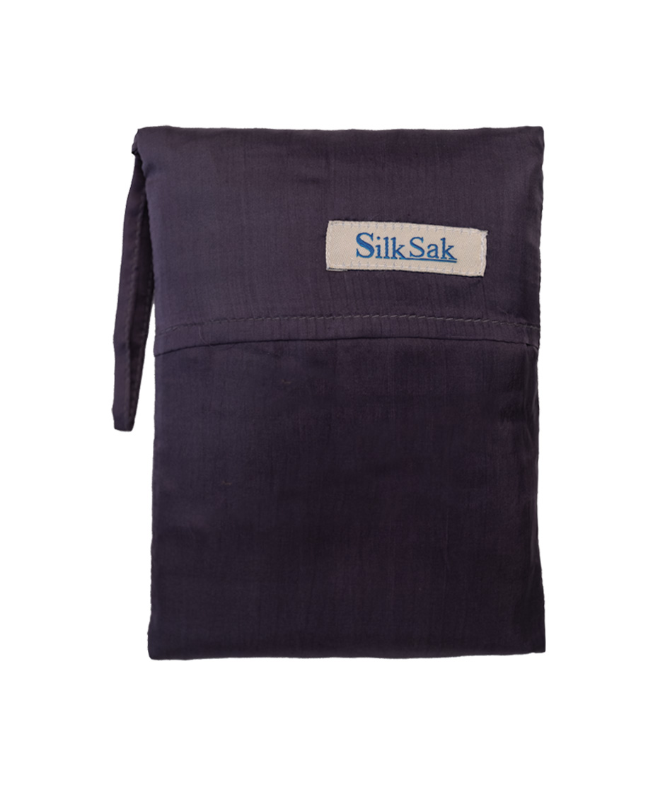100% pure parachute silk sleeping bag liner (Standard style Silksak) in Slate Grey