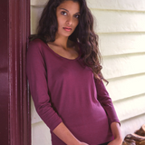 Silkspun 3/4 Sleeve Scoop - Clearance; Mulberry