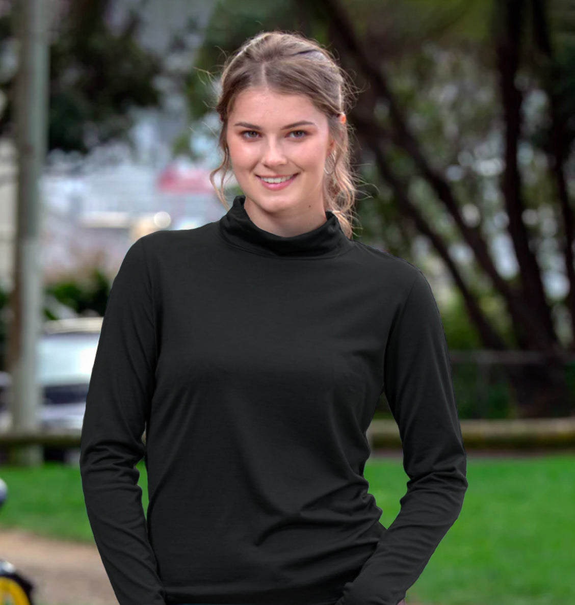 Women's Silkspun Turtleneck in Black