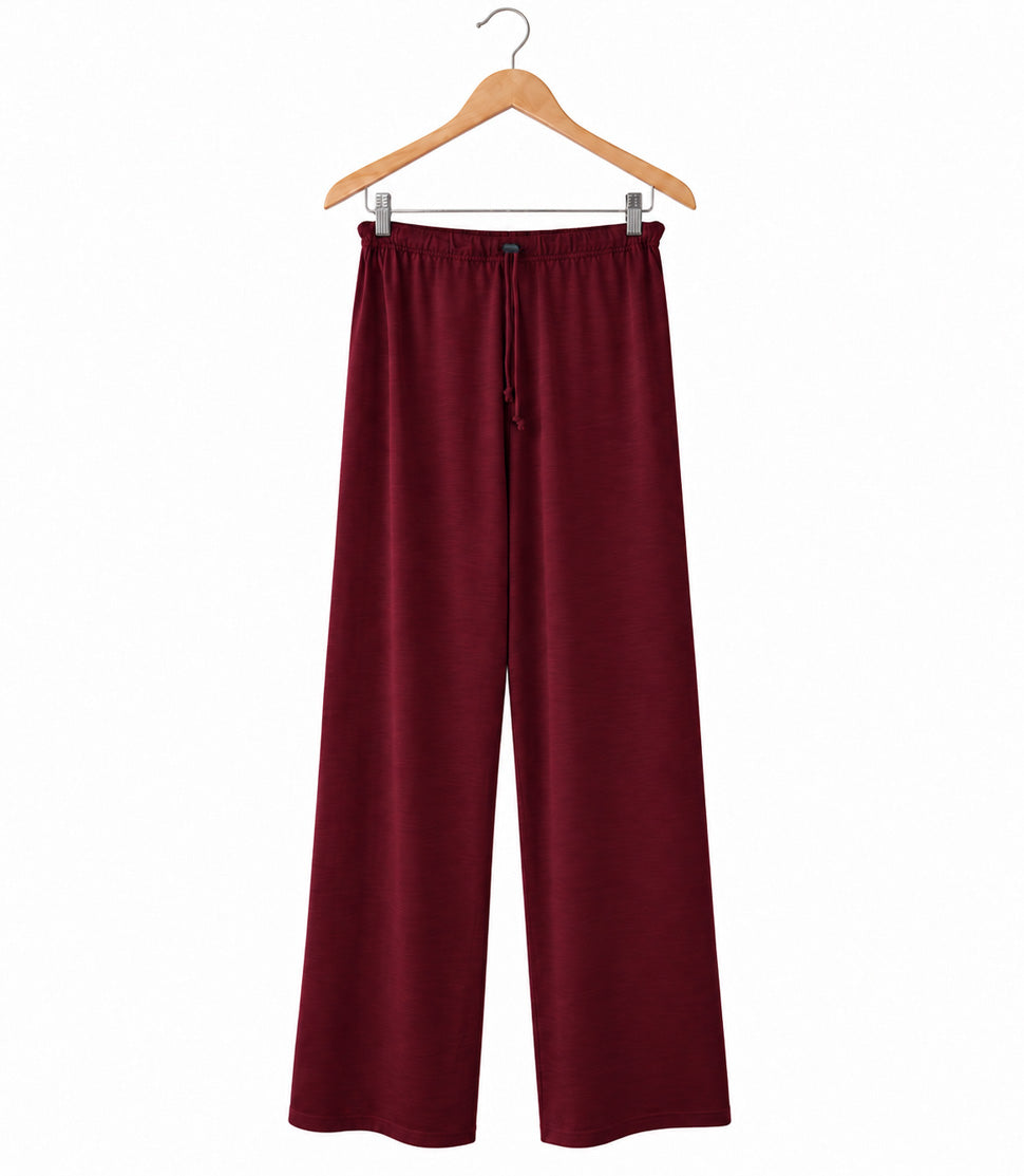 Women's Silkspun Lounge Pants in Port Royale in Bordeaux red