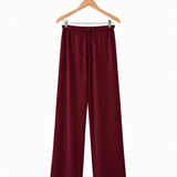 Women's Silkspun Lounge Pants in Port Royale in Bordeaux red