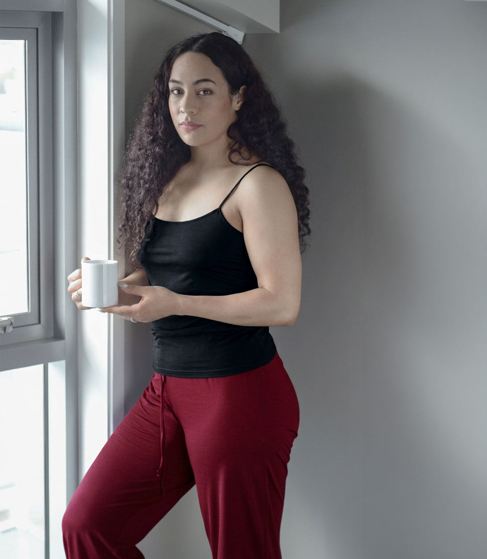 Women's Silkspun Lounge Pants in Bordeaux red
