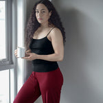 Women's Silkspun Lounge Pants in Bordeaux red