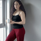 Women's Silkspun Lounge Pants in Bordeaux red