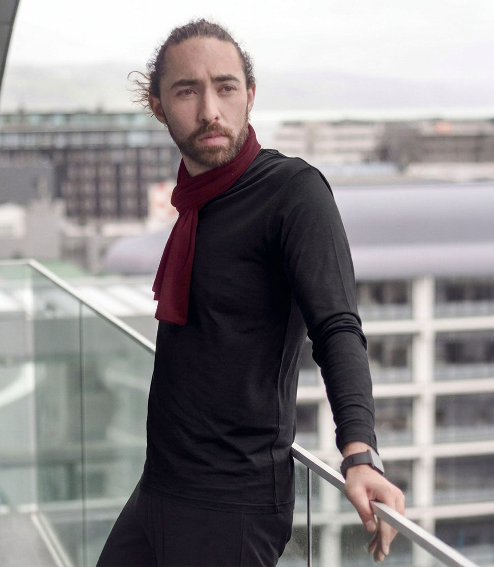 Silkspun Unisex Scarf in Bordeaux red