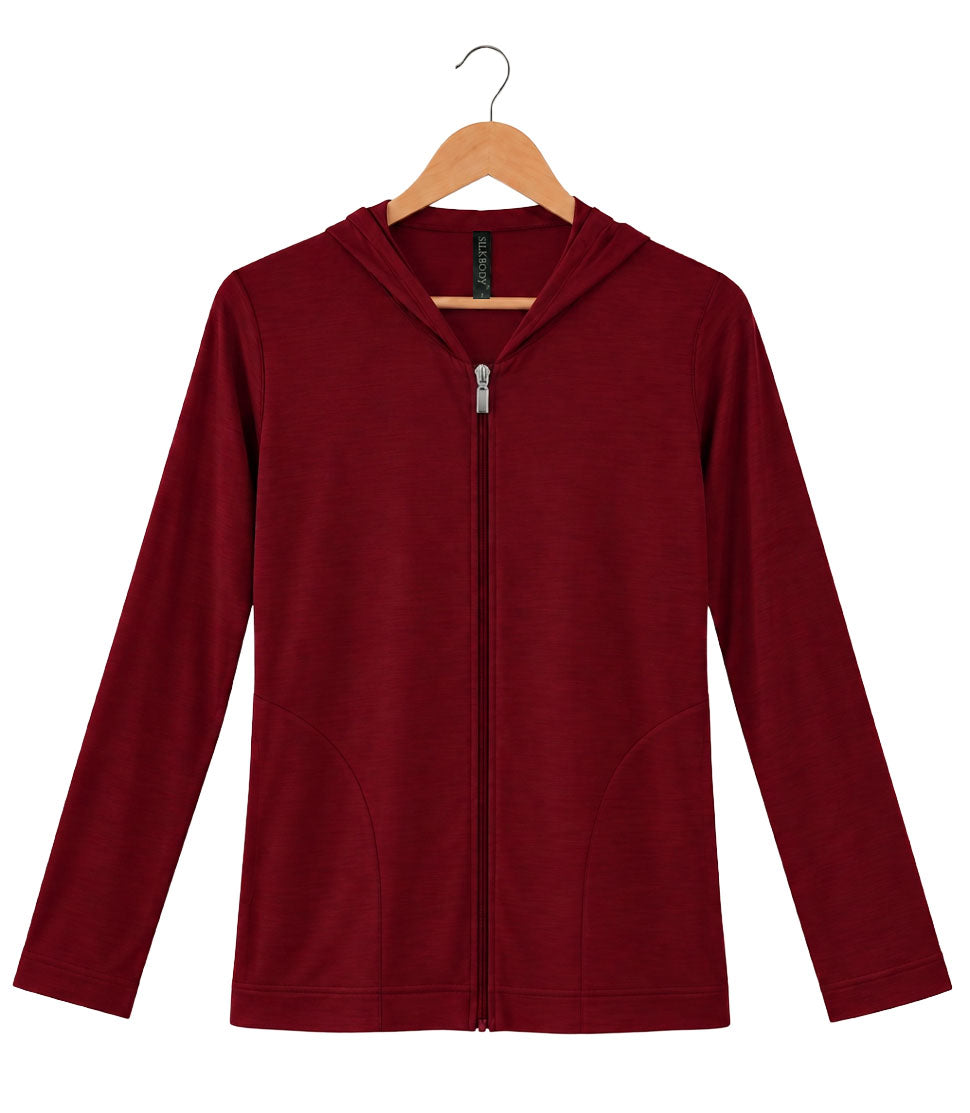 Silkspun Women's Hoodie in Bordeaux red